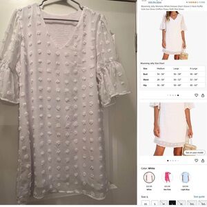 White Dress with Textured Details
